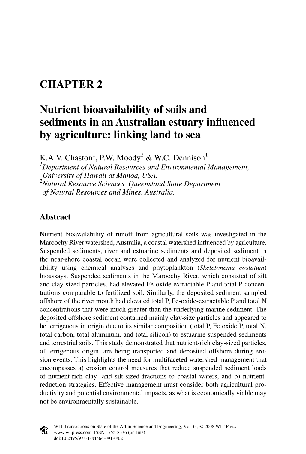 CHAPTER 2 Nutrient Bioavailability of Soils and Sediments In
