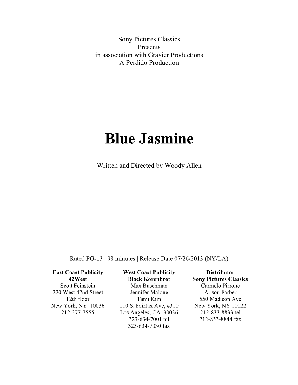 Blue Jasmine