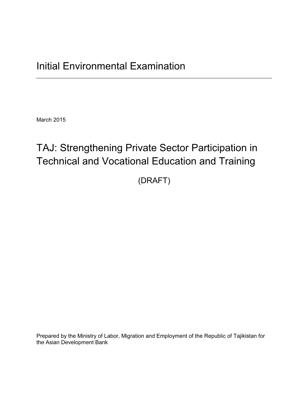 46535-001: Initial Environmental Examination