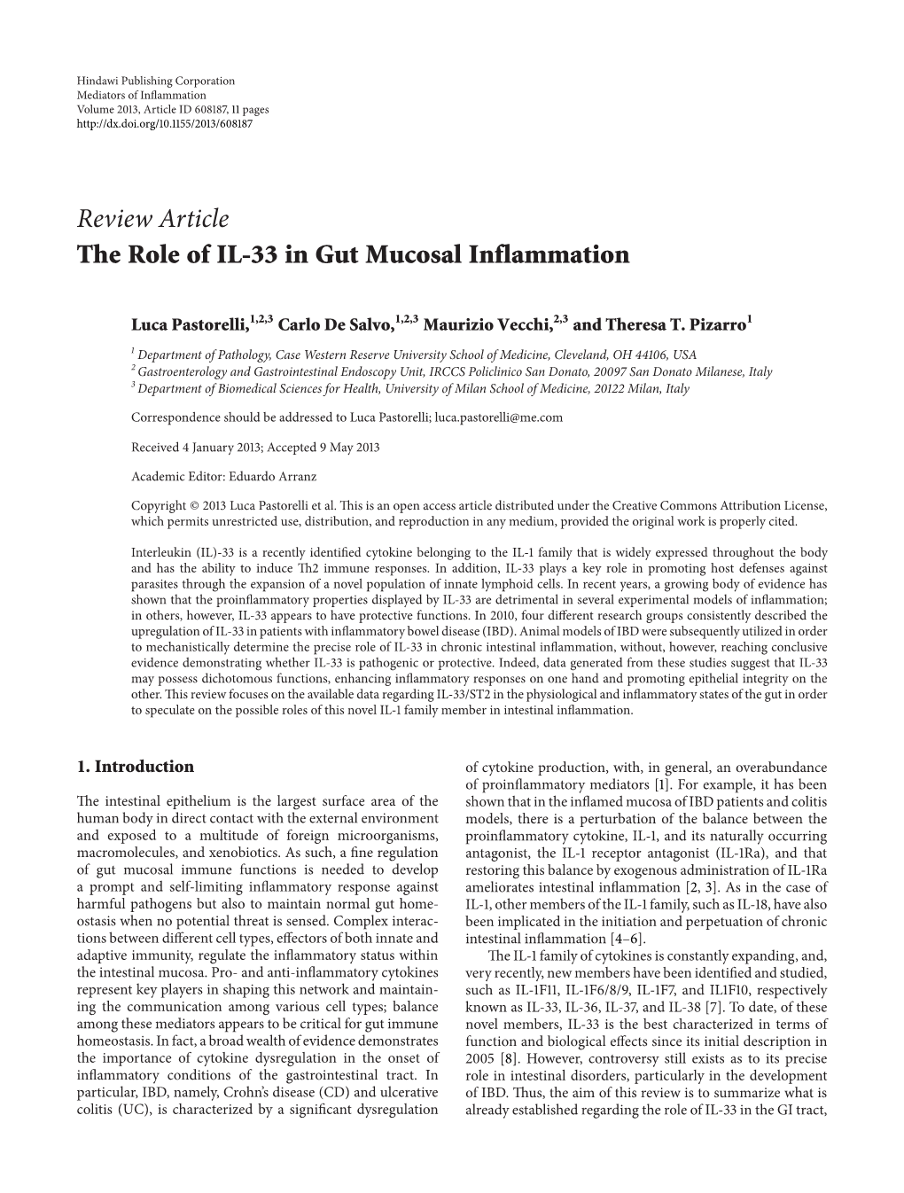 The Role of IL-33 in Gut Mucosal Inflammation