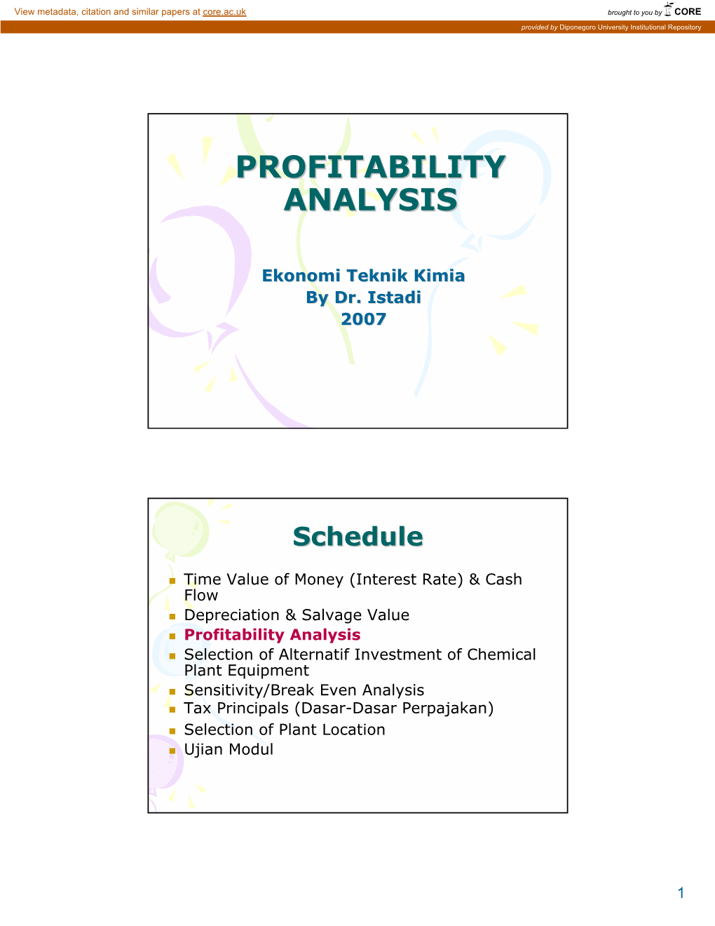 Profitability Analysisanalysis