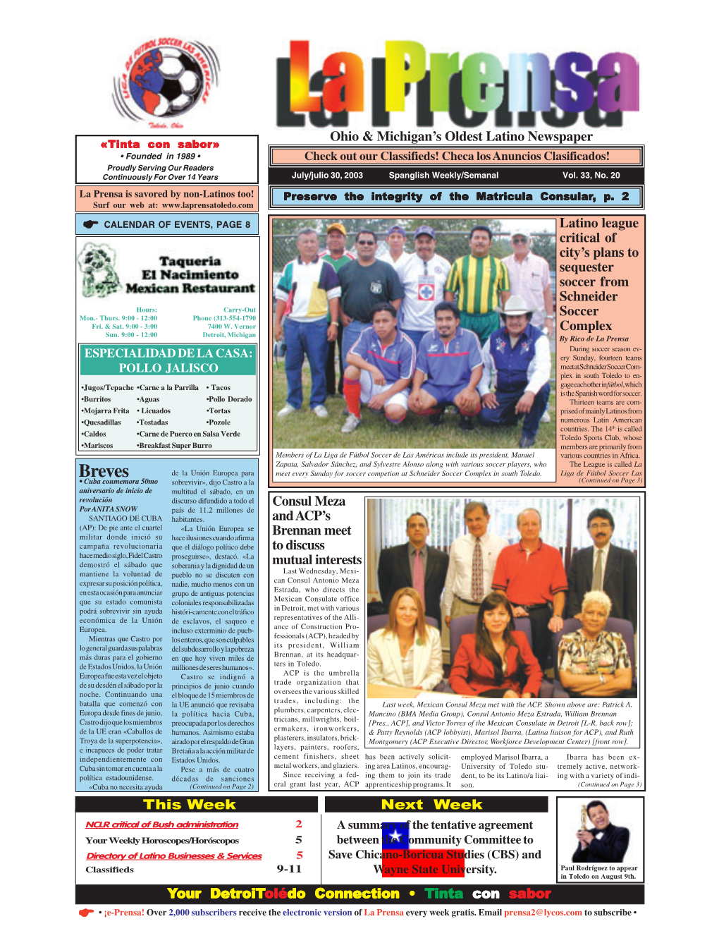 Breves De La Unión Europea Para Meet Every Sunday for Soccer Competion at Schneider Soccer Complex in South Toledo