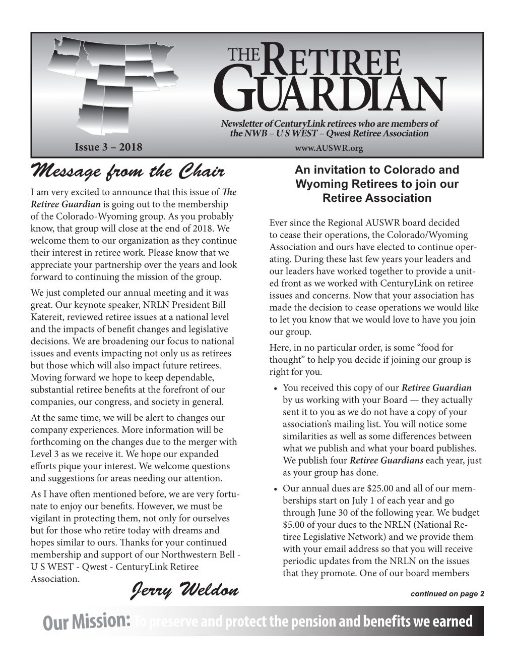 Guardian Is Going out to the Membership Retiree Association of the Colorado-Wyoming Group