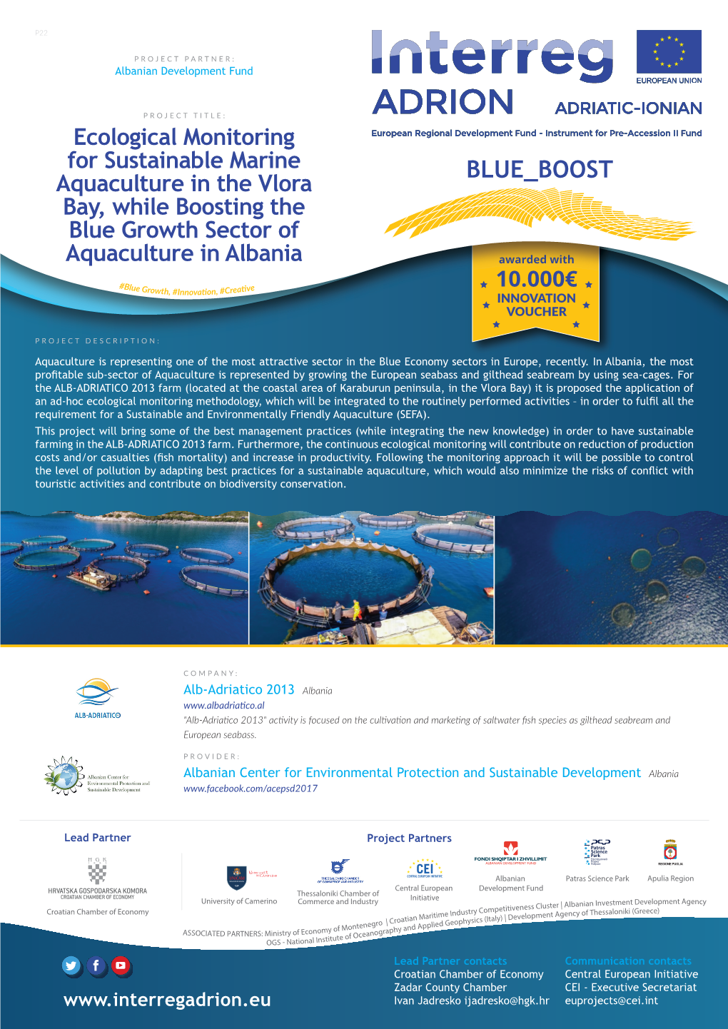 Ecological Monitoring for Sustainable Marine Aquaculture in the Vlora Bay, While Boosting the Blue Growth Sector Of