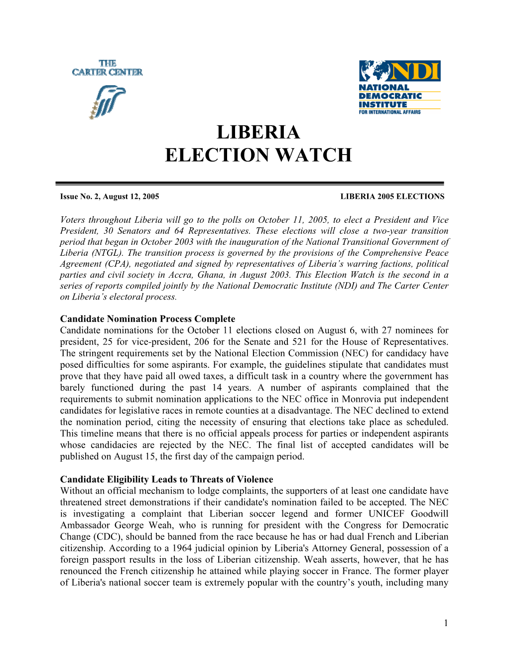 Liberia Election Watch