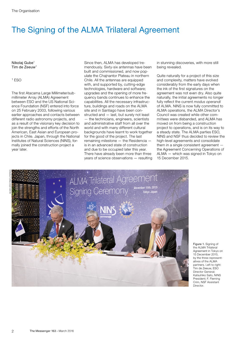 The Signing of the ALMA Trilateral Agreement