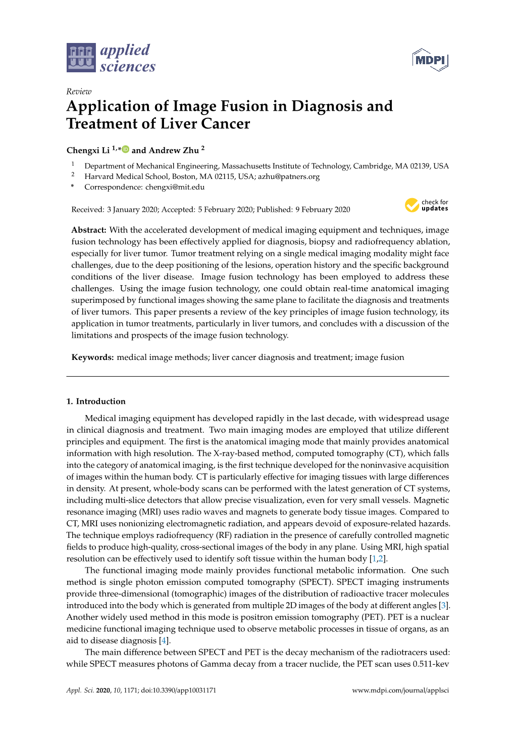 Application of Image Fusion in Diagnosis and Treatment of Liver Cancer