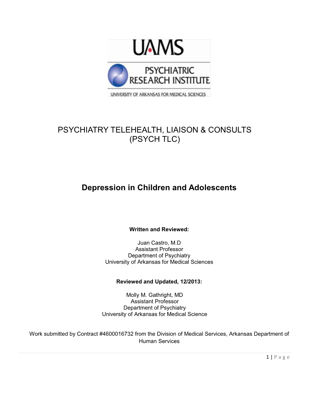 (PSYCH TLC) Depression in Children and Adolescents