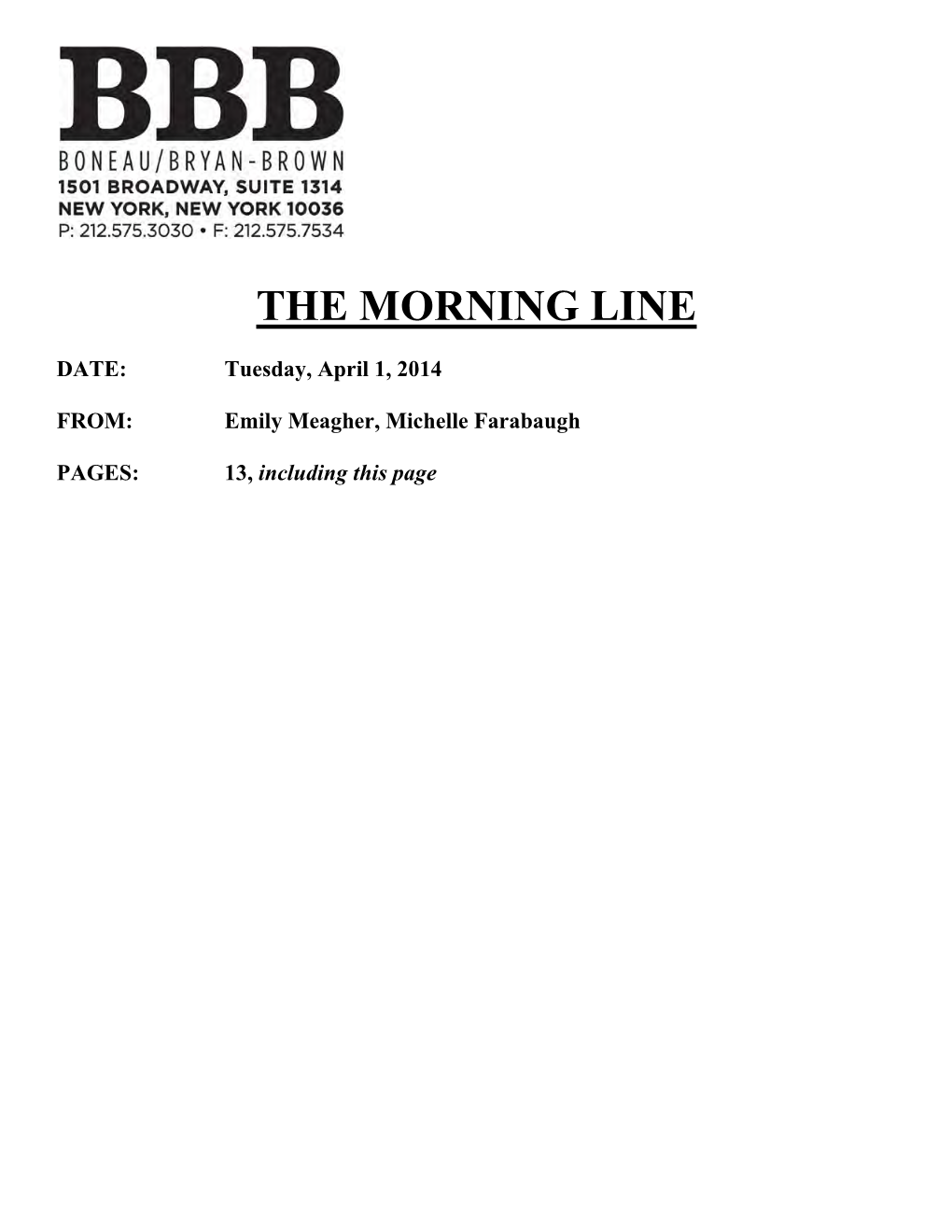 The Morning Line