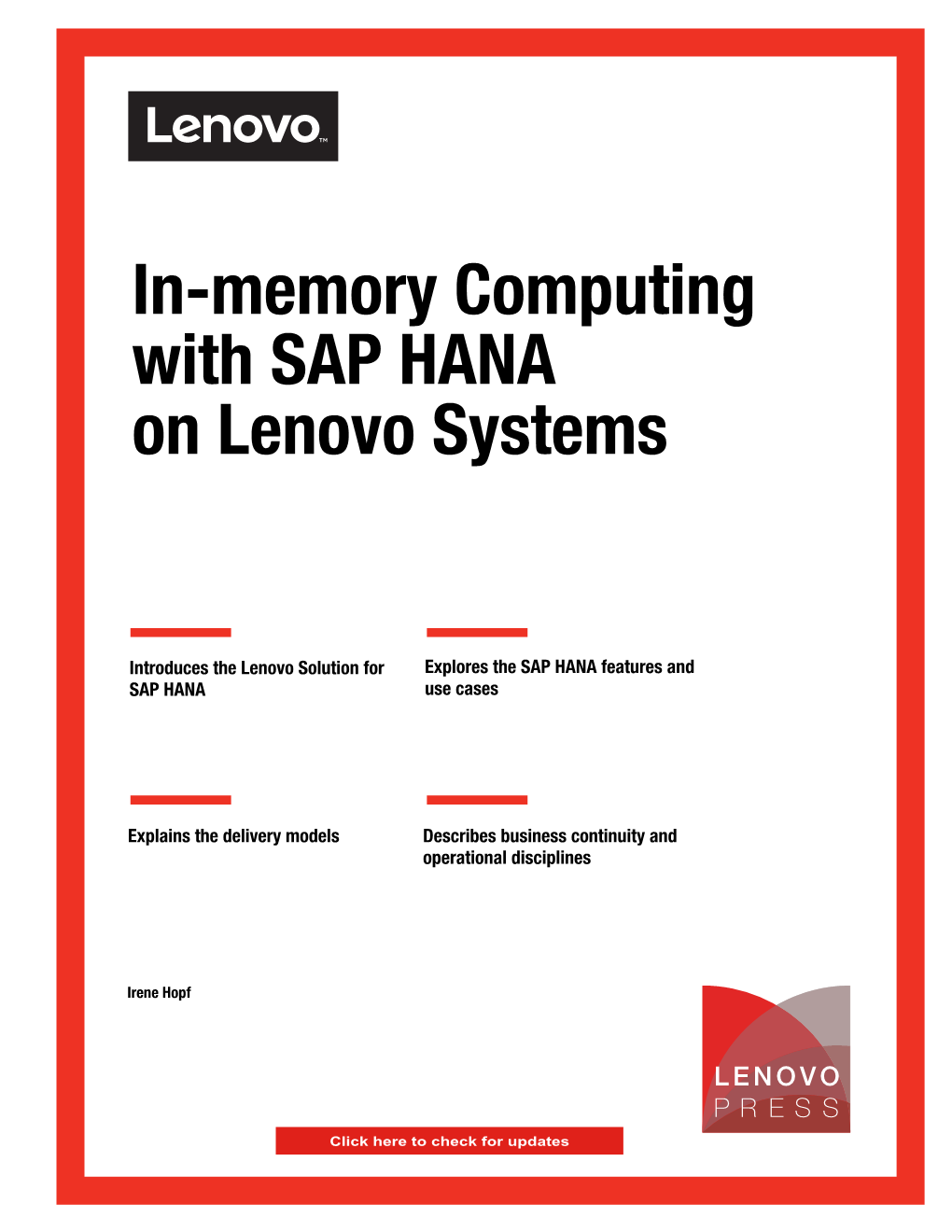 In-Memory Computing with SAP HANA on Lenovo Systems
