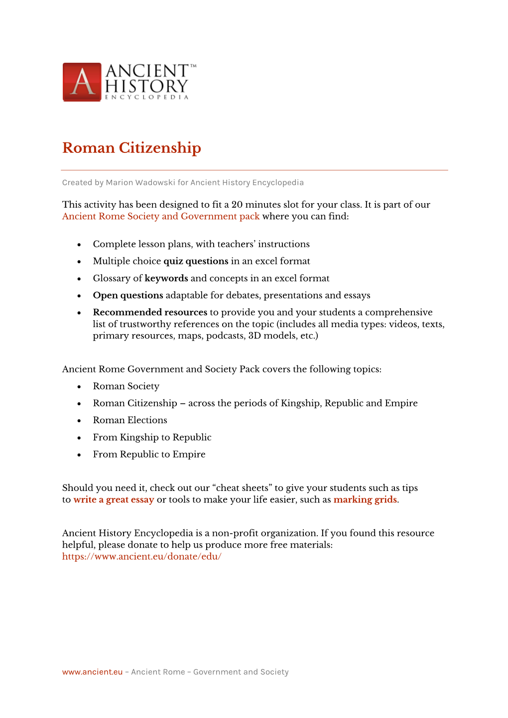 Roman Citizenship