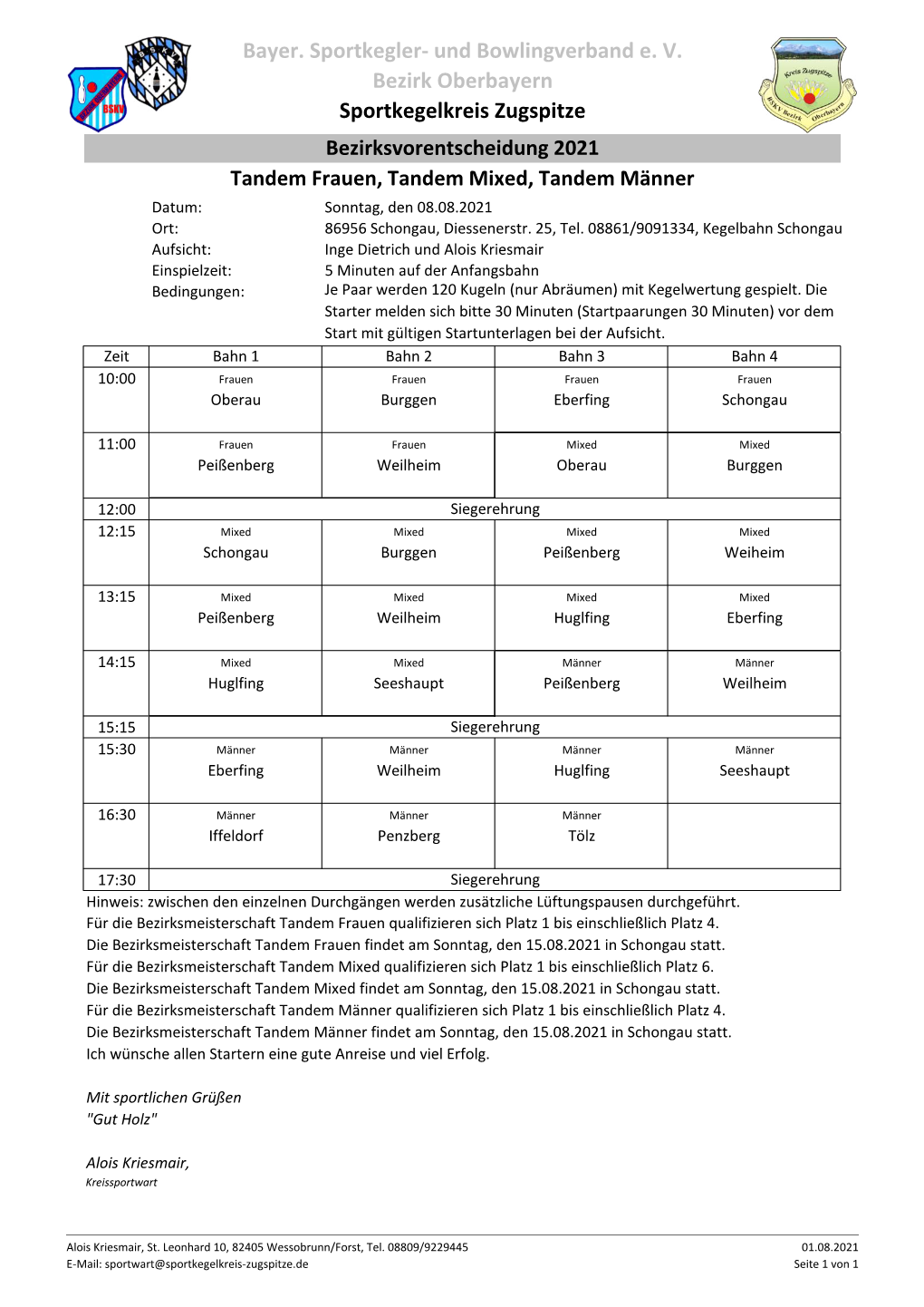 Und Bowlingverband E. V. Bezirk Oberbayern