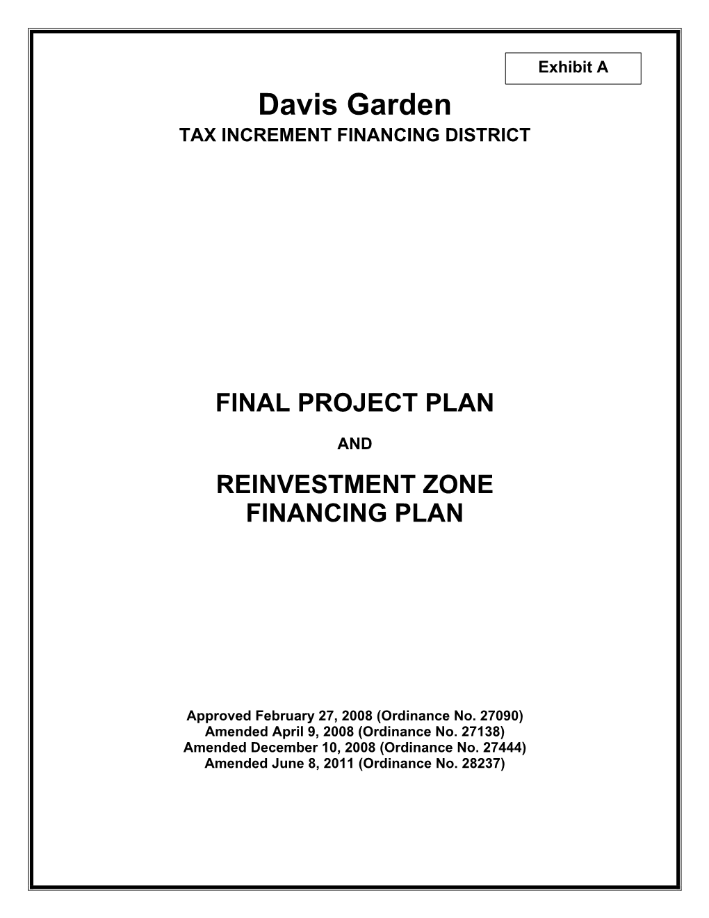 Davis Garden TIF District Plan