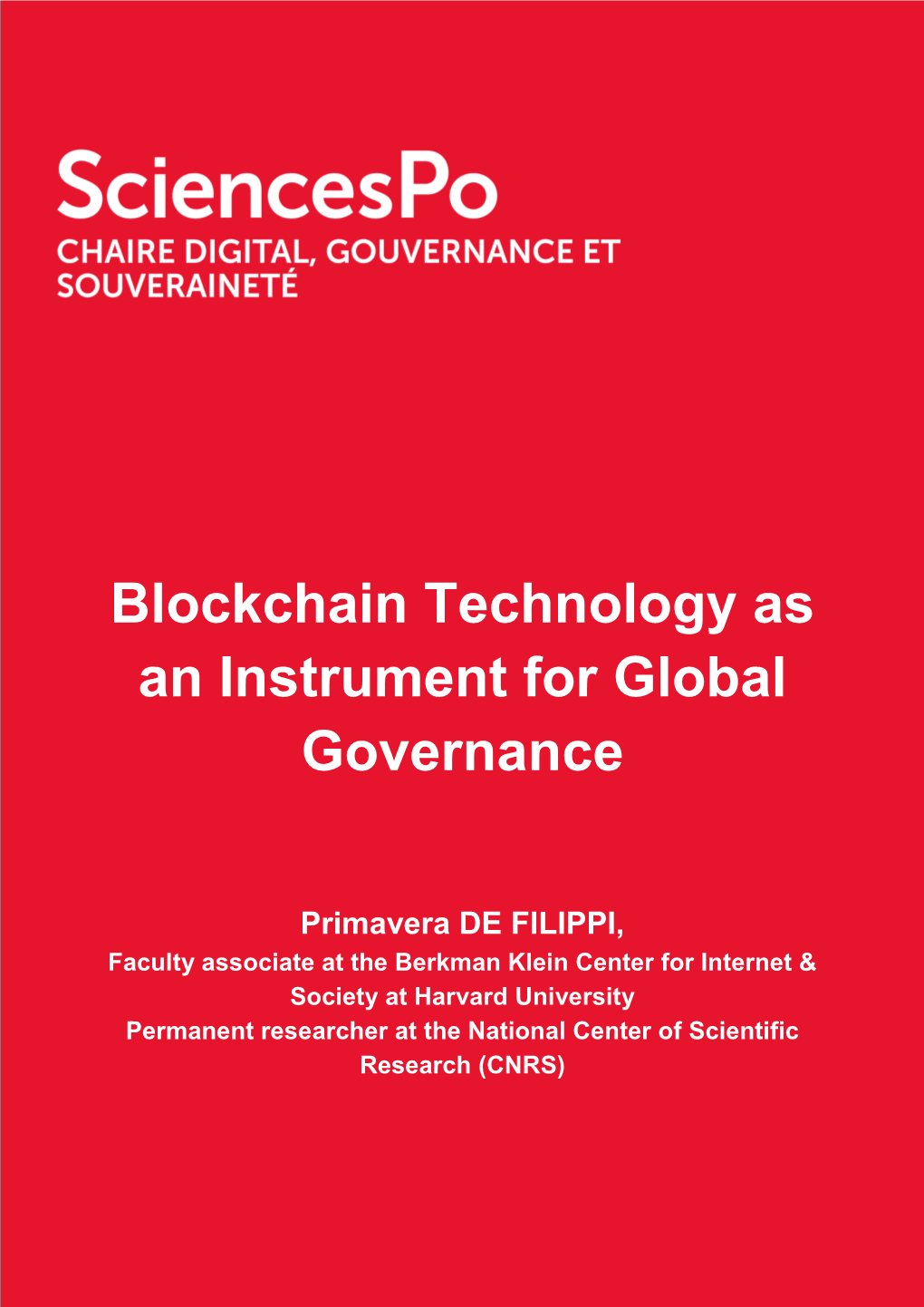 Blockchain Technology As an Instrument for Global Governance