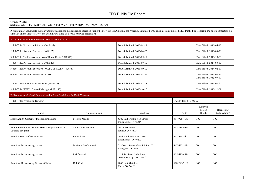 EEO Public File Report