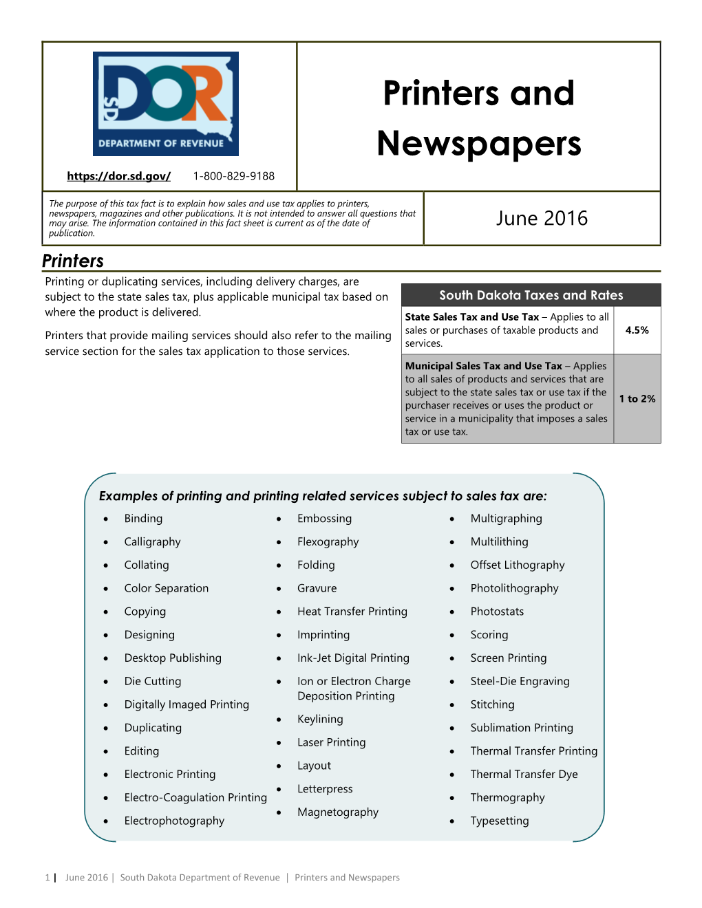 Printers and Newspapers