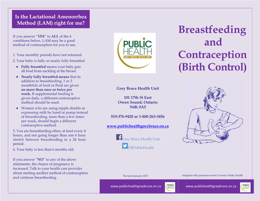 Breastfeeding and Contraception (Birth Control)