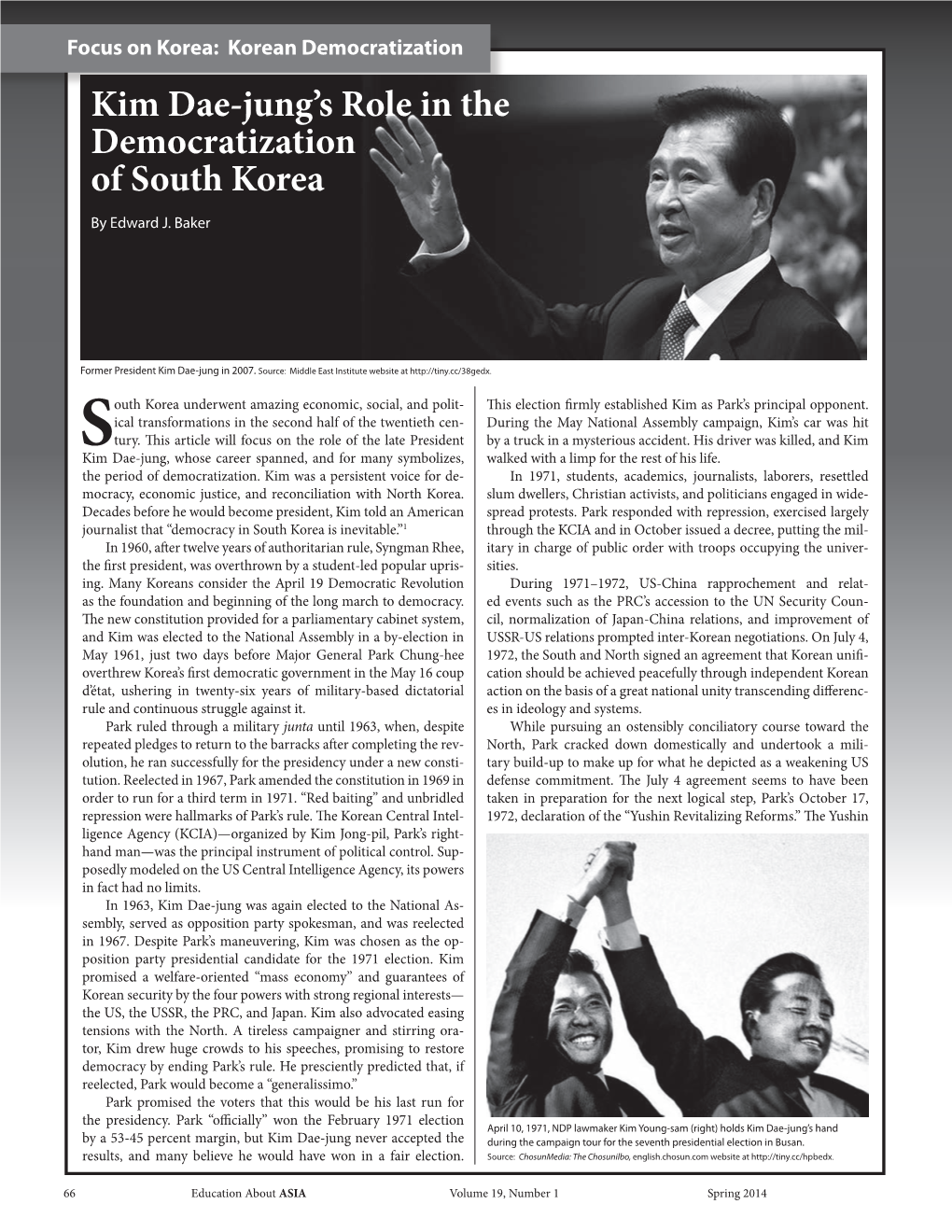 Kim Dae-Jung's Role in the Democratization of South Korea