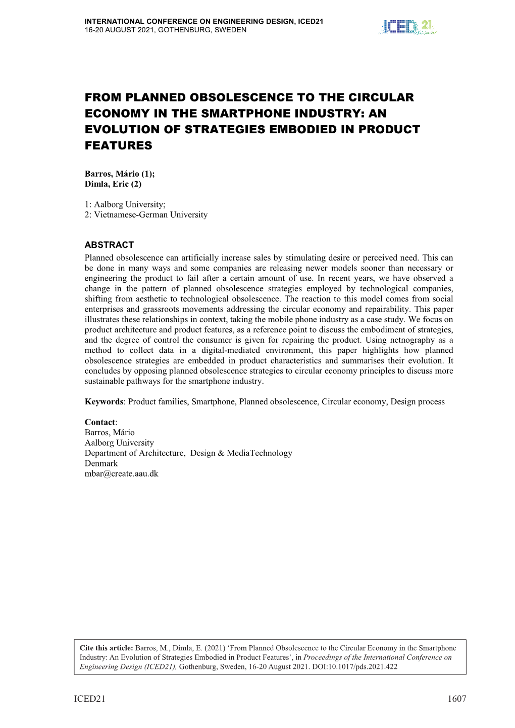 From Planned Obsolescence to the Circular Economy in the Smartphone Industry: an Evolution of Strategies Embodied in Product Features