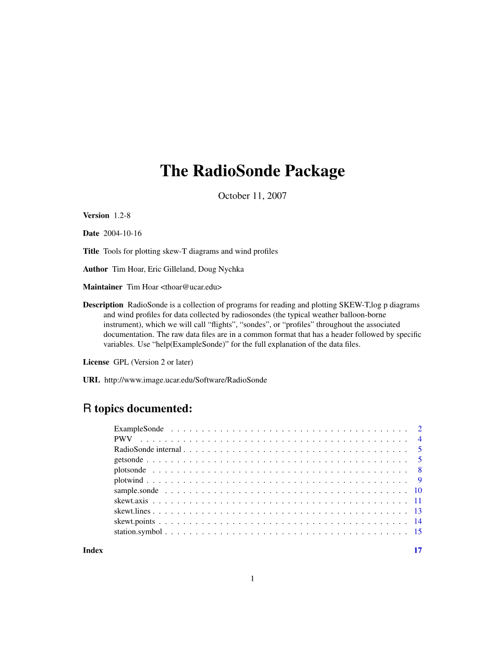 The Radiosonde Package