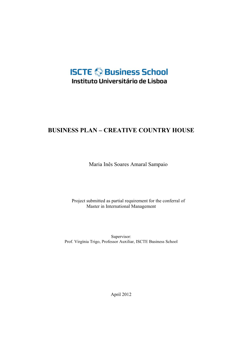 Business Plan – Creative Country House