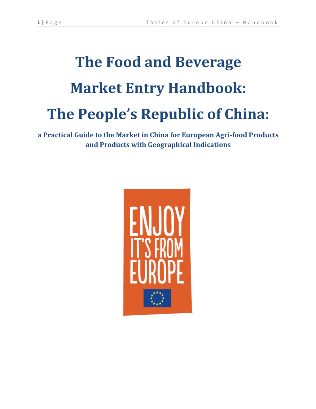 The Food and Beverage Market Entry Handbook