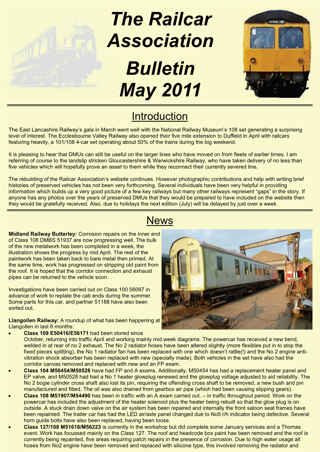 The Railcar Association Bulletin May 2011