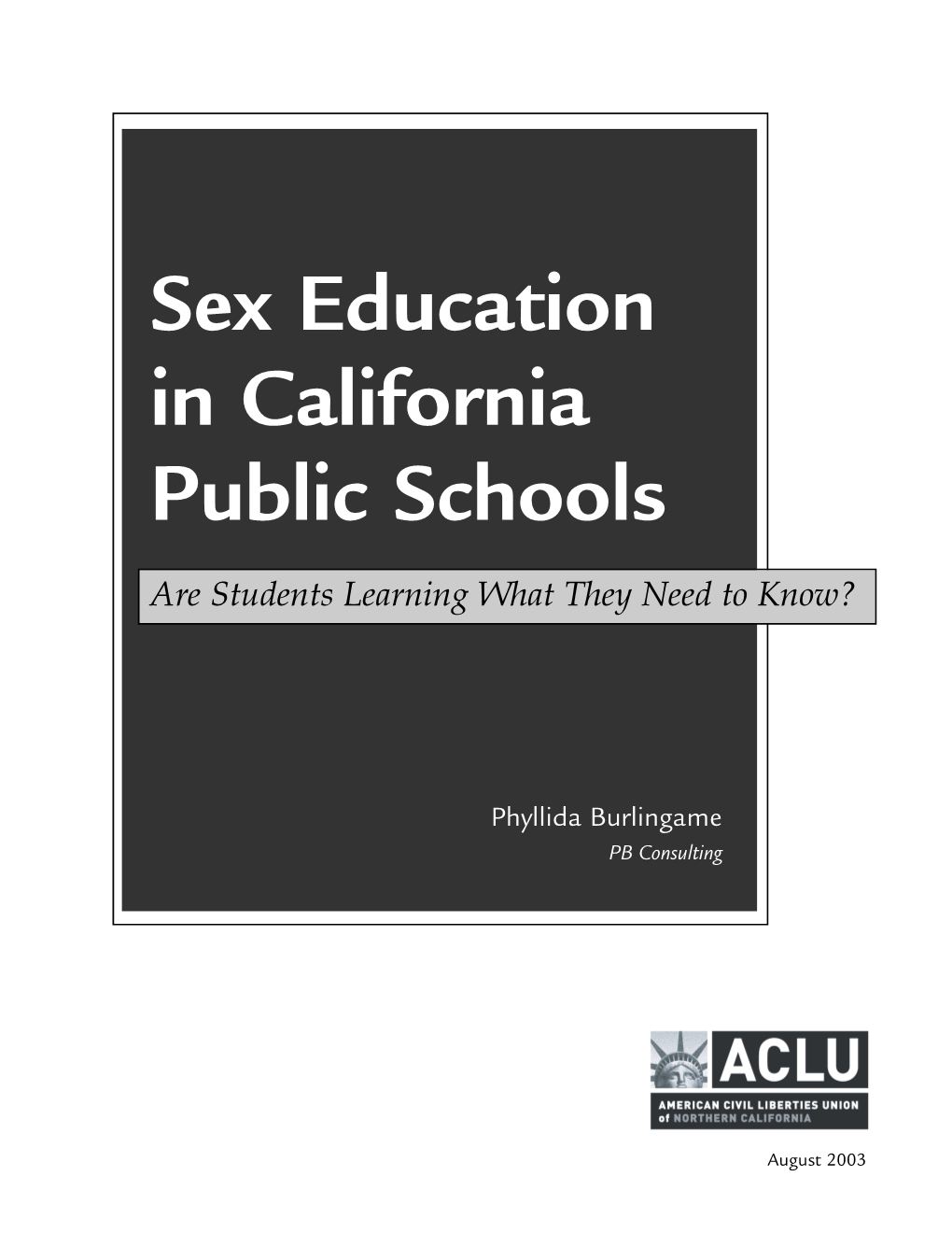 Sex Education in California Public Schools