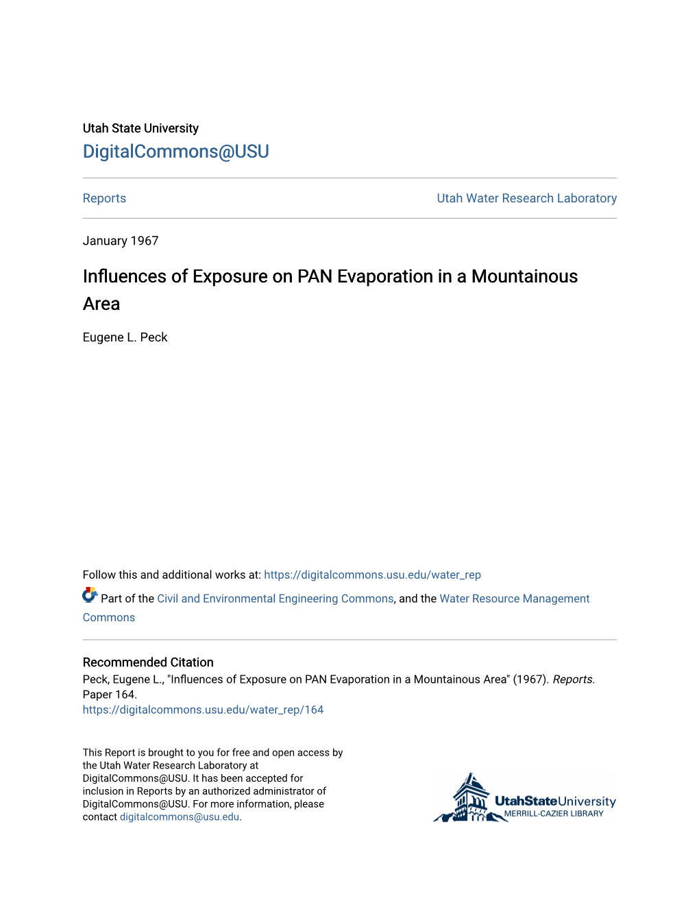 Influences of Exposure on PAN Evaporation in a Mountainous Area