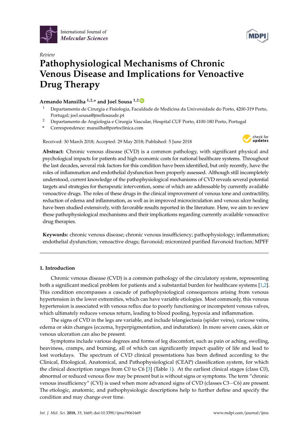 Pathophysiological Mechanisms of Chronic Venous Disease and Implications for Venoactive Drug Therapy