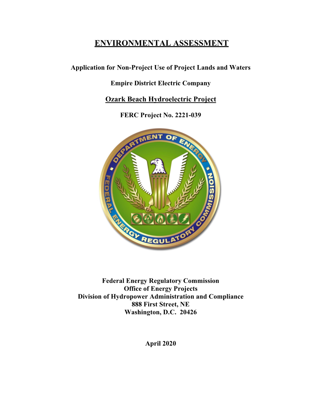 FERC Project No. 2221-039