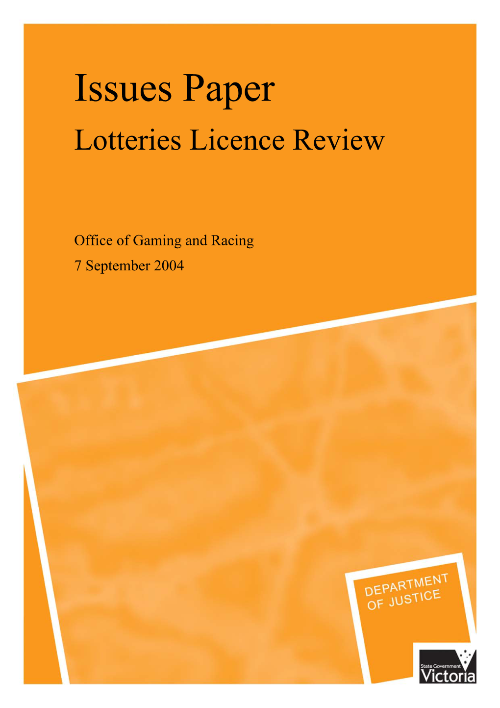Issues Paper Lotteries Licence Review