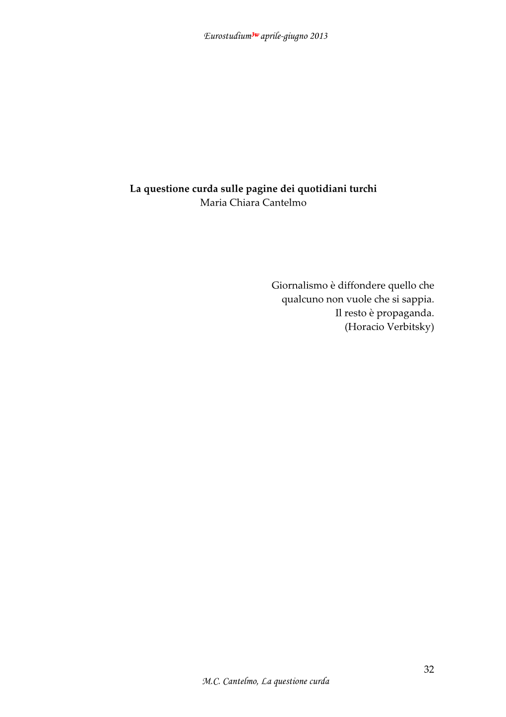 La Questione Curda Sulle Pagine Dei Quotidiani Turchi Maria Chiara Cantelmo