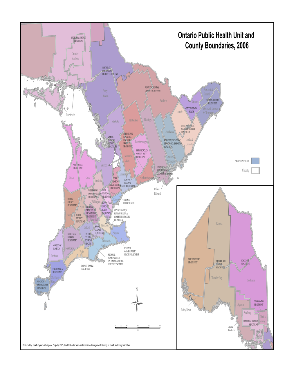 Ontario Public Health Unit and County Boundaries, 2006