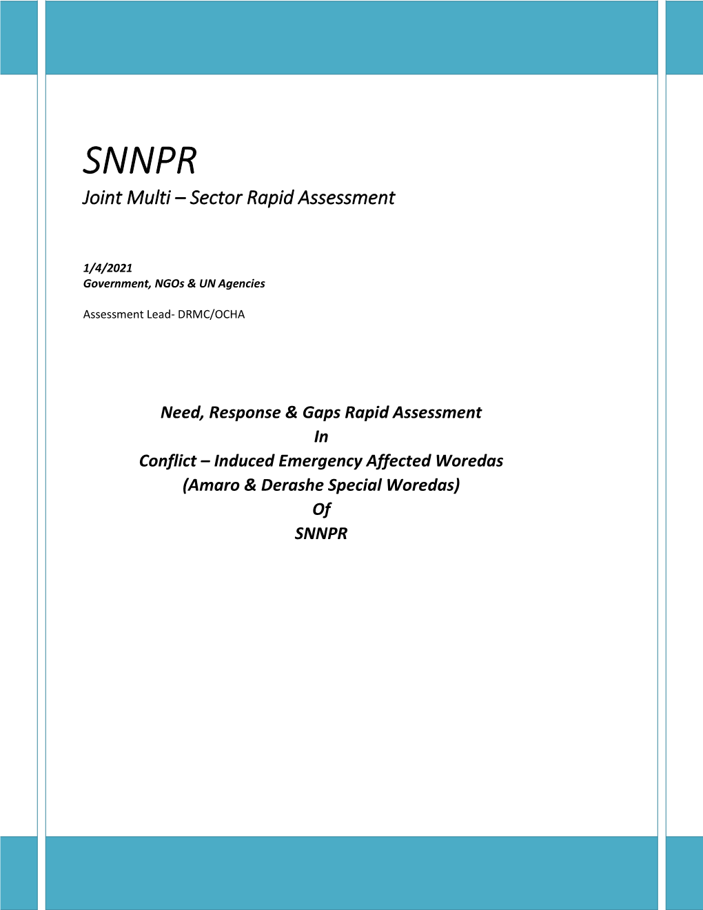 Joint Multi – Sector Rapid Assessment