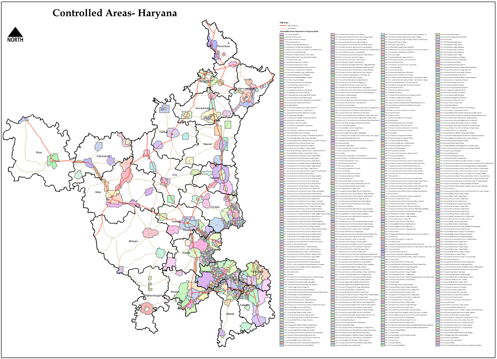 Sirsa Hisar Jind Bhiwani Karnal Kaithal Jhajjar Sonipat Rohtak Mewat Fatehabad Rewari Palwal Ambala Panipat Kurukshetra Mahendra