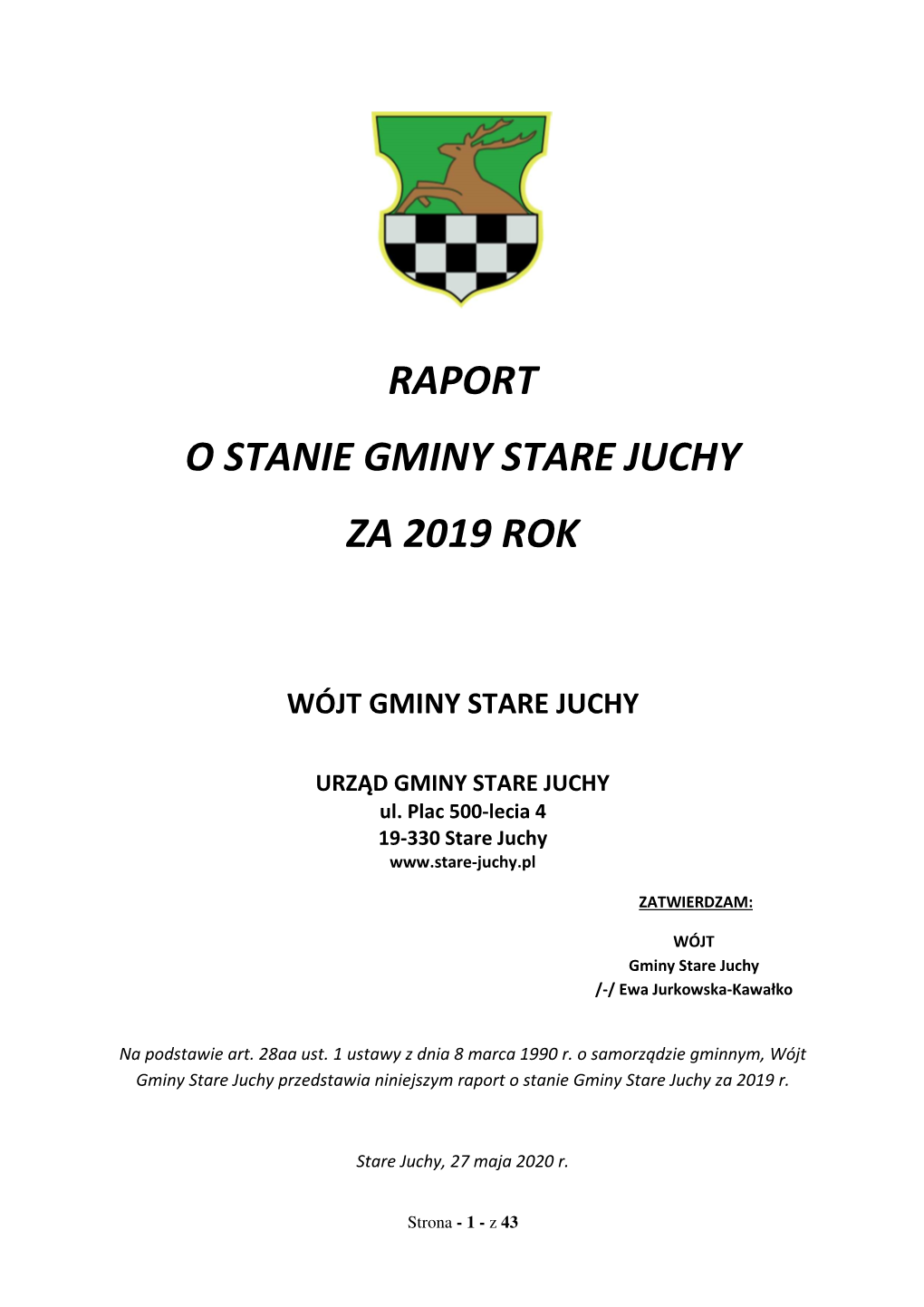 Raport O Stanie Gminy 2019