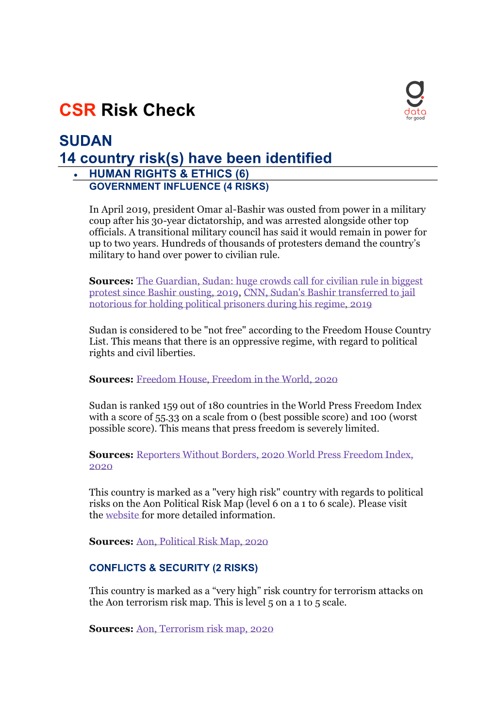 CSR Risk Check