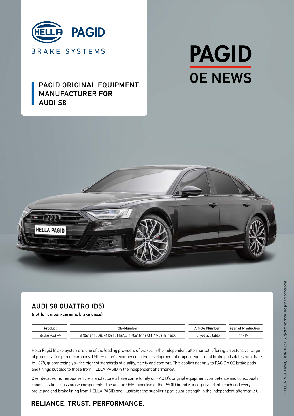 Oe News Manufacturer for Audi S8