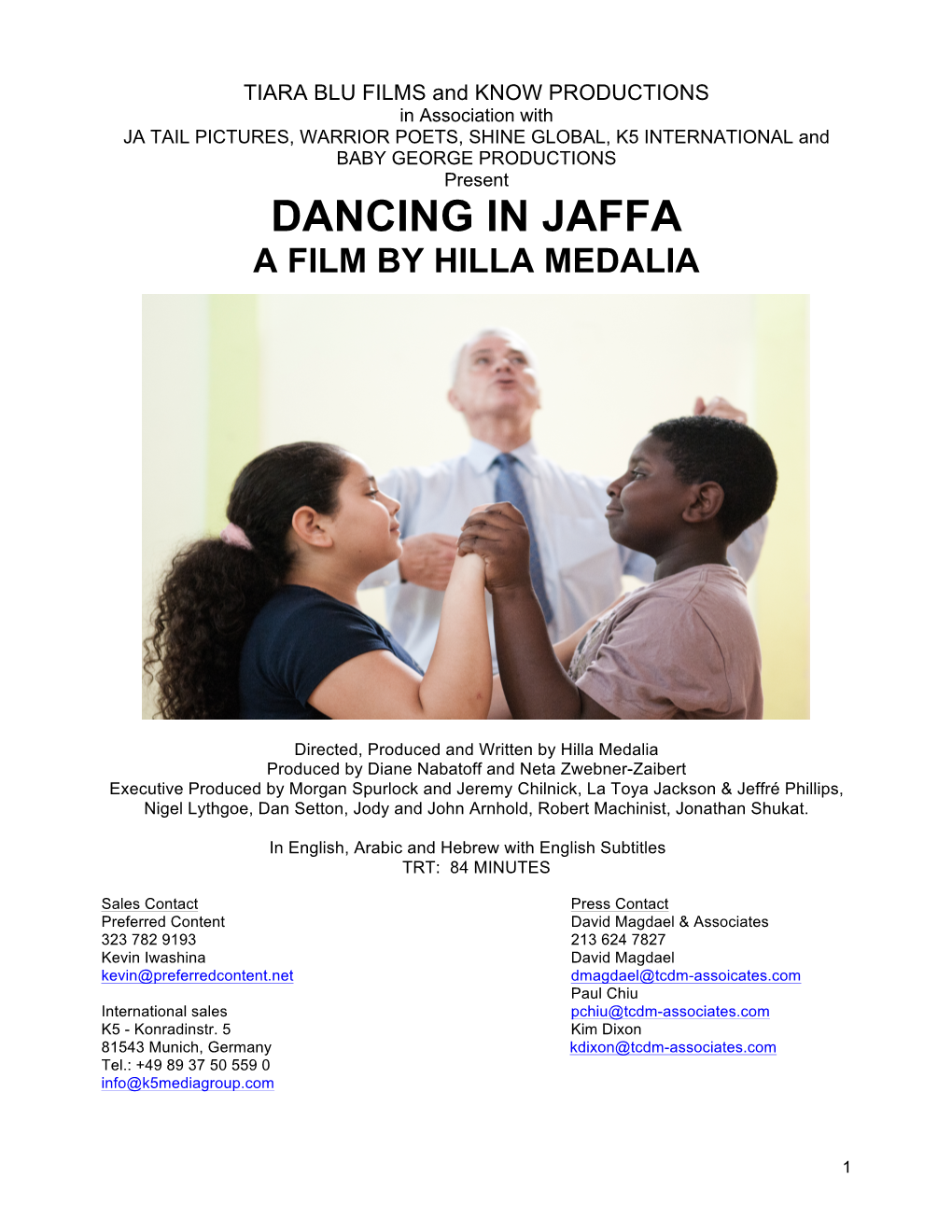 Dancing in Jaffa Press Kit Final