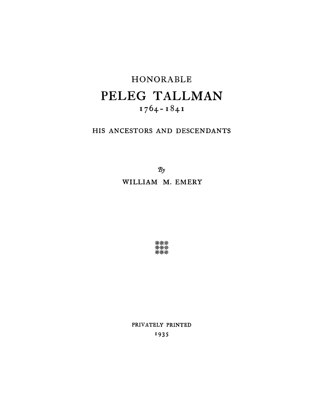 Peleg Tallman 1764-1841