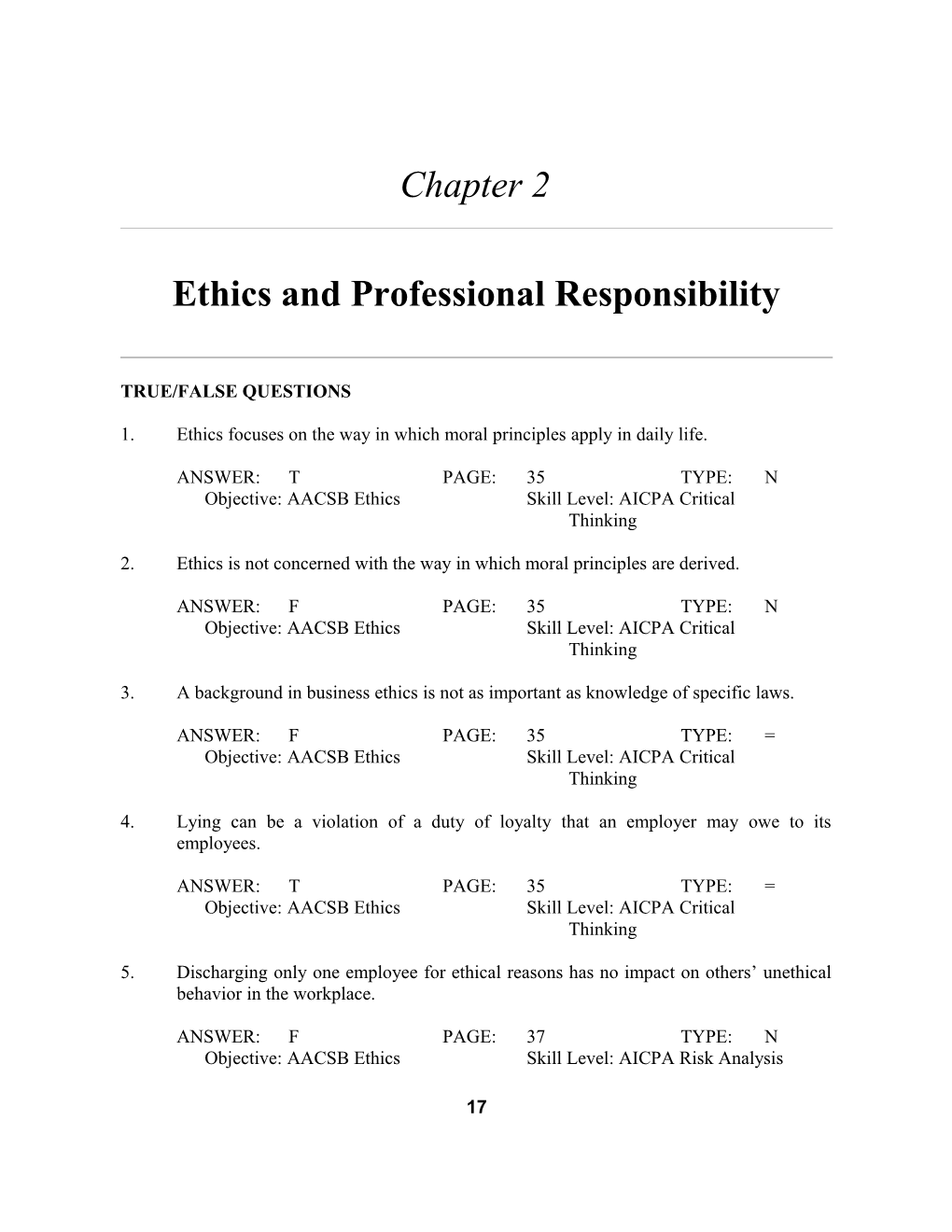 Ethics and Professional Responsibility