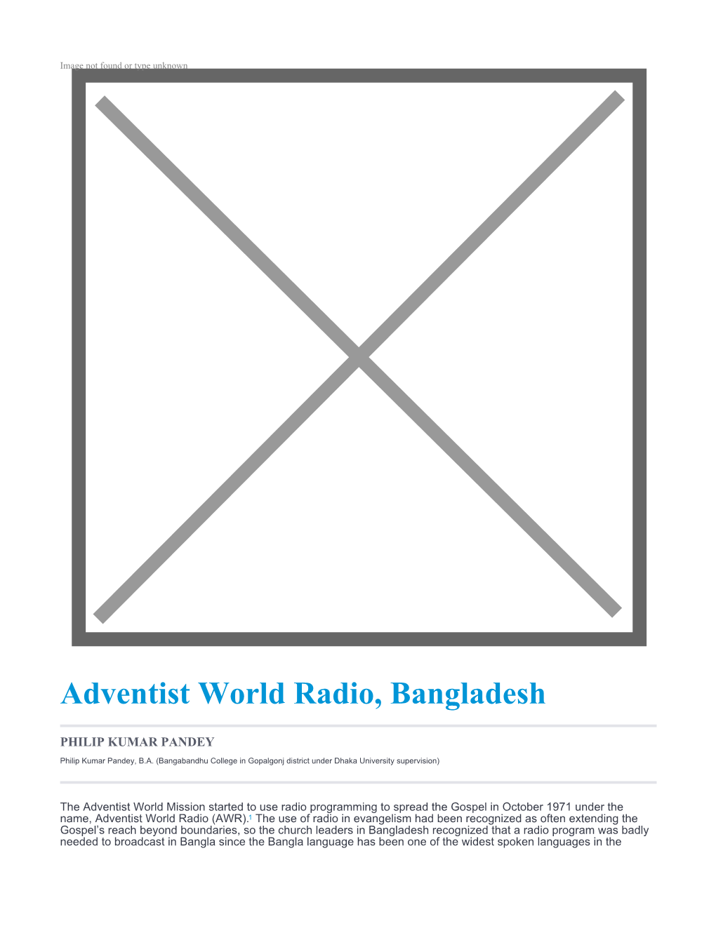Adventist World Radio, Bangladesh
