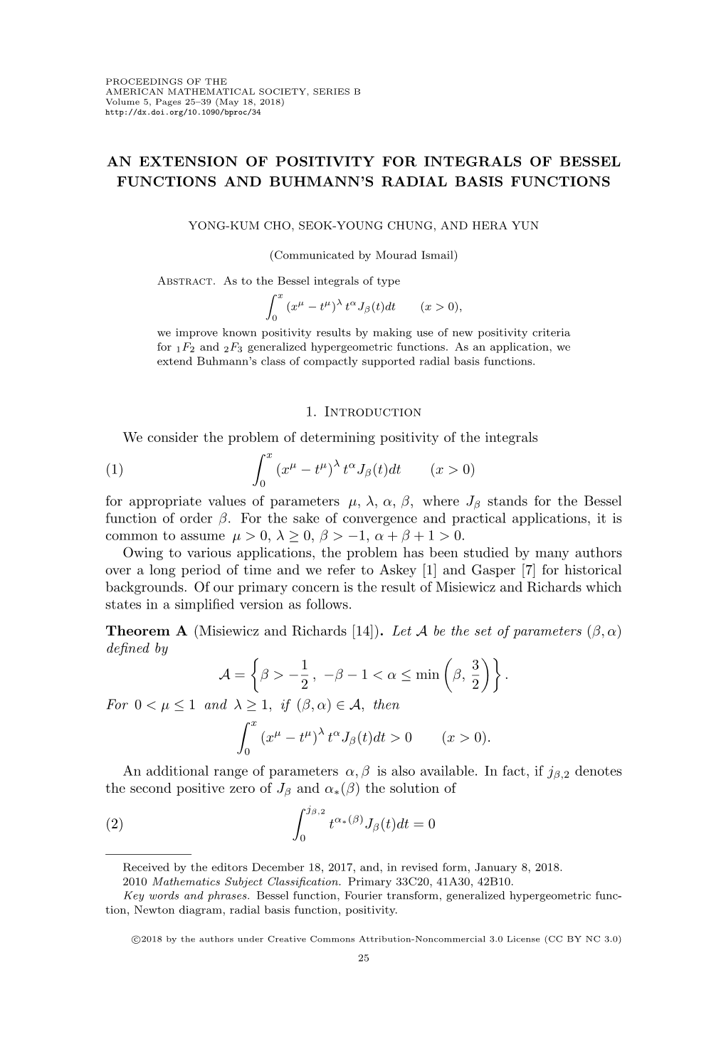 An Extension of Positivity for Integrals of Bessel Functions and Buhmann's