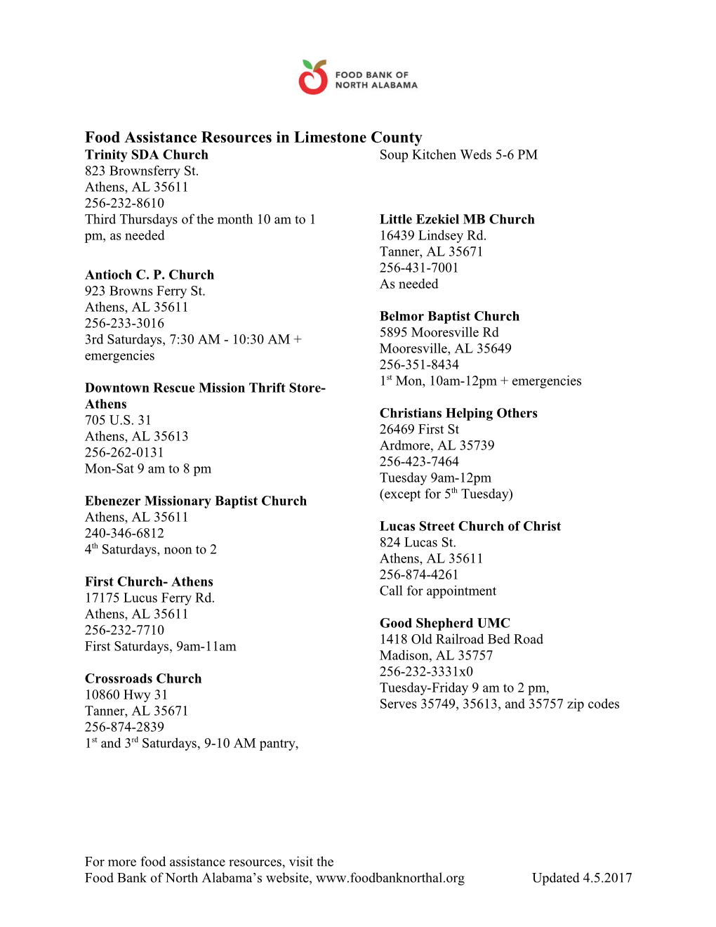 Food Assistance Resources in Limestone County s1