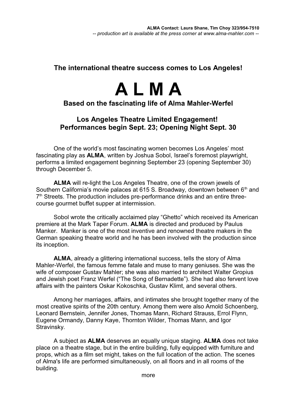 Alma in Los Angeles