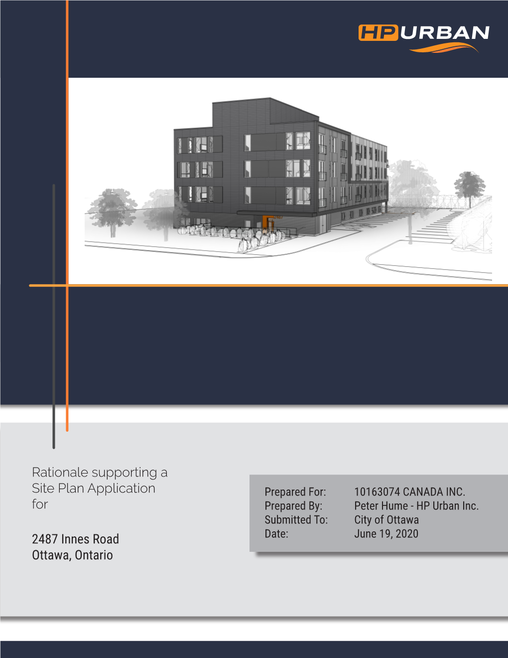 Rationale Supporting a Site Plan Application for 2487 Innes Road