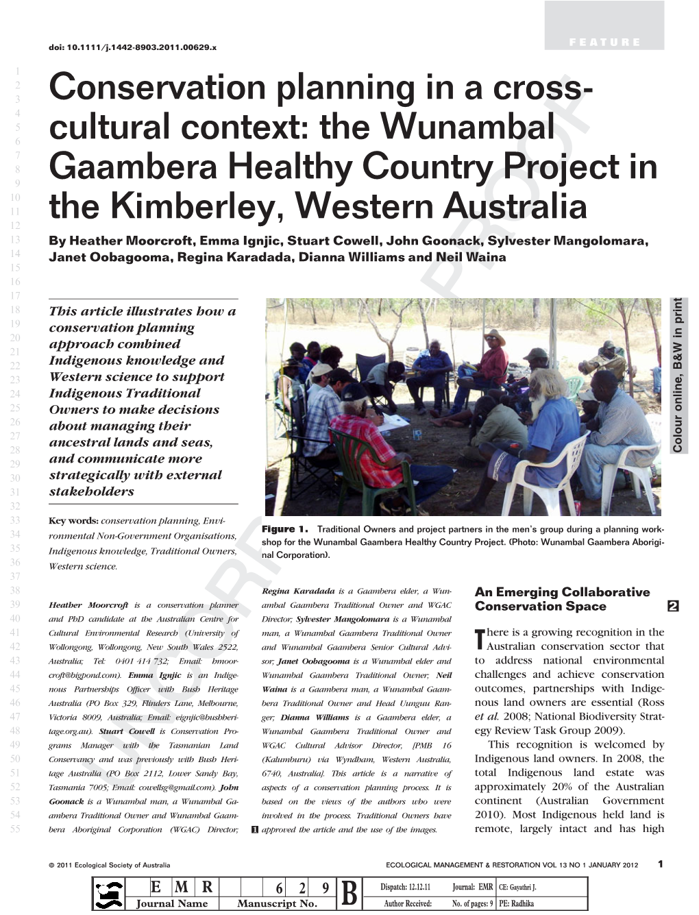 Cultural Context: the Wunambal Gaambera Healthy Country Project