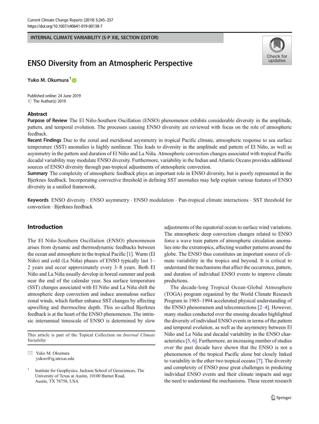 ENSO Diversity from an Atmospheric Perspective