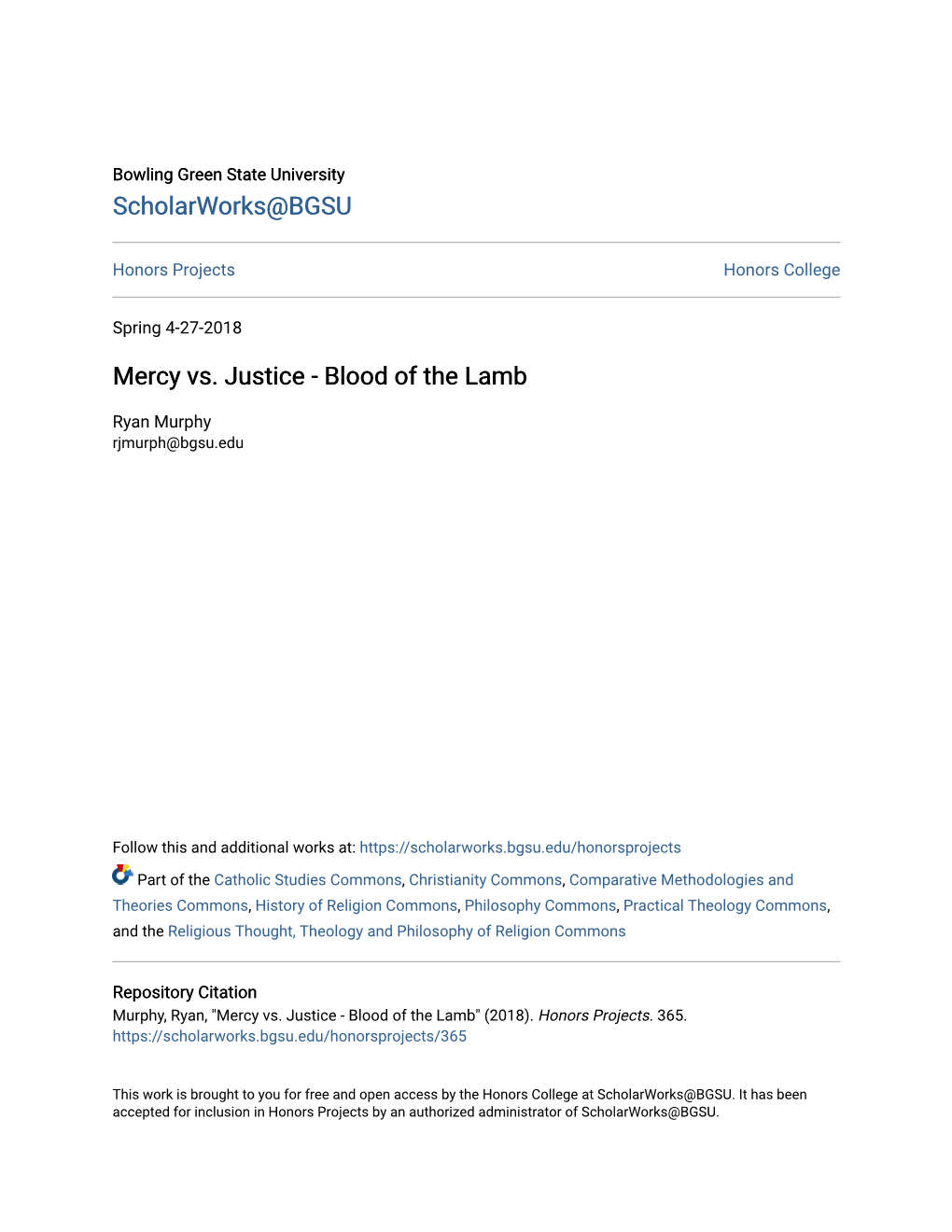 Mercy Vs. Justice - Blood of the Lamb